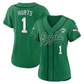 P.Eagles #1 Jalen Hurts Kelly Green Stitched Baseball Jersey
