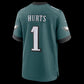 P.Eagles #1 Jalen Hurts Midnight Green Team Game Stitched Football American Jersey