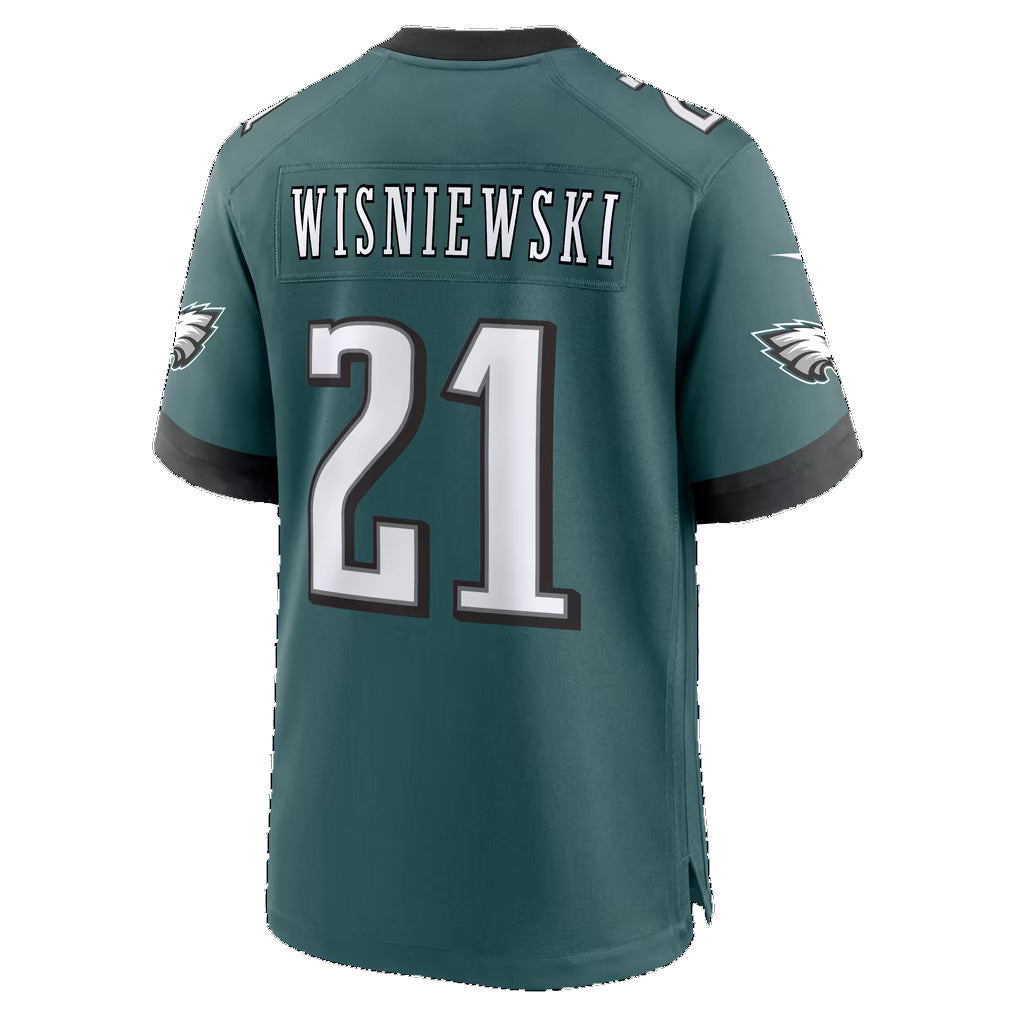 P.Eagles #21 Cole Wisniewski Midnight Green Team Game Football Jersey