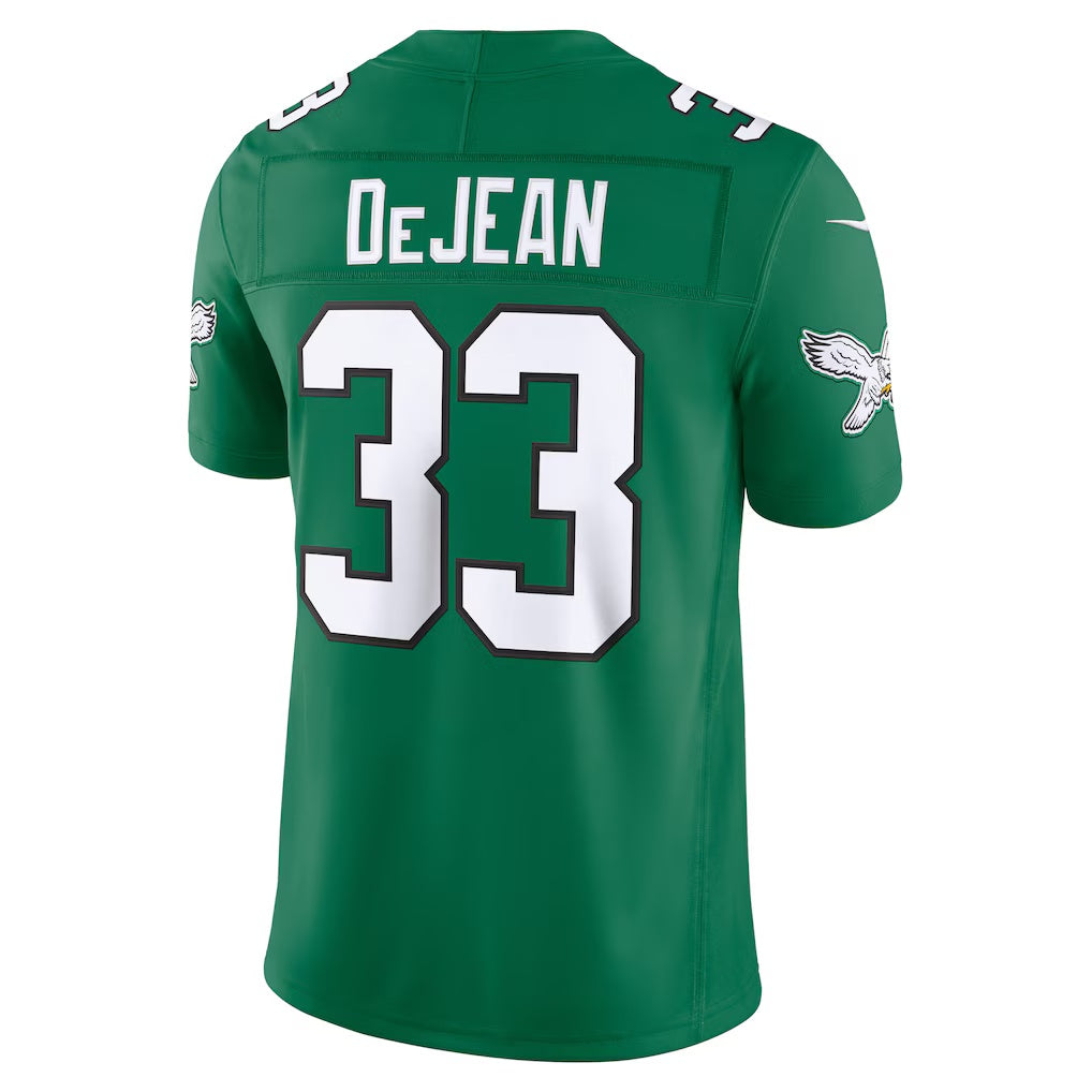 P.Eagles #33 Cooper DeJean Kelly Green Alternate Vapor F.U.S.E. Stitched Limited Football Jersey