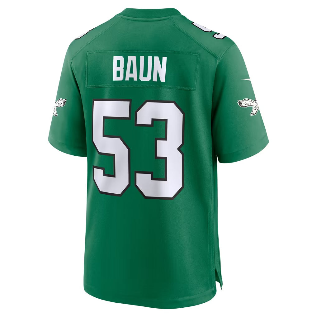 P.Eagles #53 Zack Baun Kelly Green Alternate Game American Football Jerseys