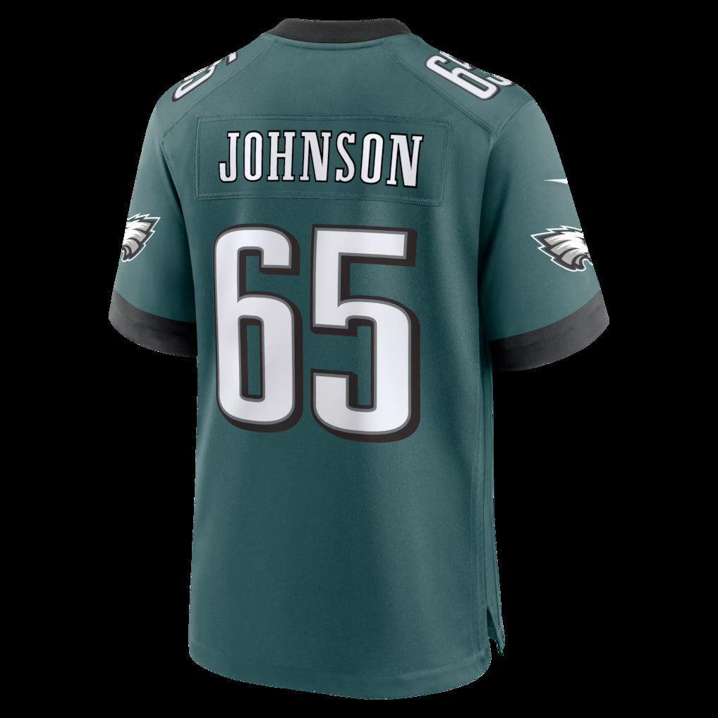 P.Eagles #65 Lane Johnson Midnight Green Team Game Stitched Football American Jersey