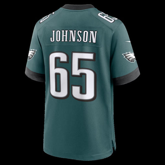 P.Eagles #65 Lane Johnson Midnight Green Team Game Stitched Football American Jersey
