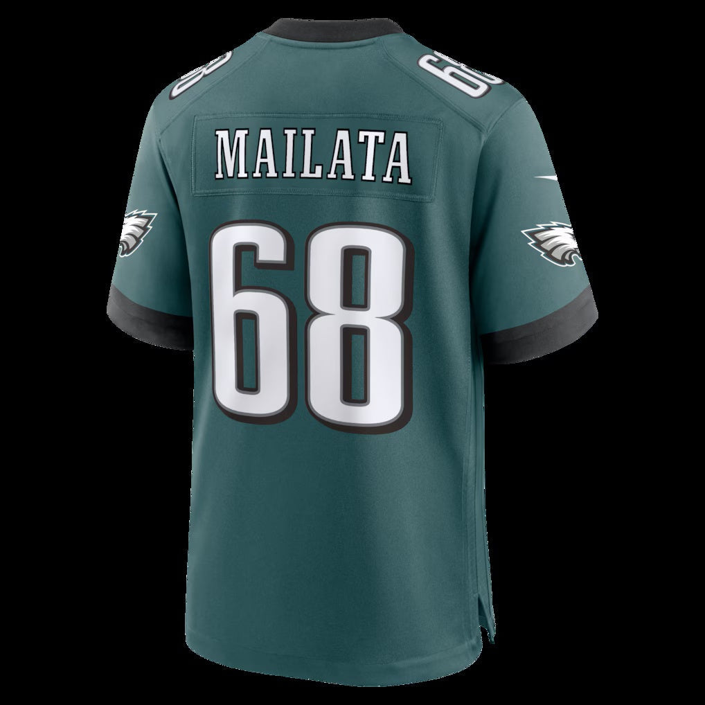 P.Eagles #68 Jordan Mailata Midnight Green Team Game Stitched Football American Jersey