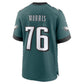 P.Eagles #76 Micah Morris Midnight Green Team Game Football Jersey