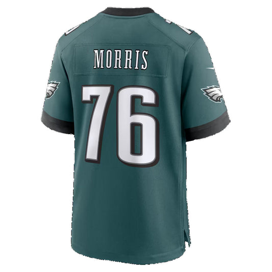 P.Eagles #76 Micah Morris Midnight Green Team Game Football Jersey