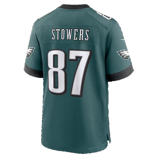 P.Eagles #87 Eli Stowers Midnight Green Team Game Football Jersey