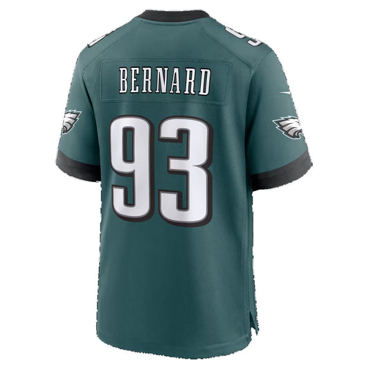 P.Eagles #93 Uar Bernard Midnight Green Team Game Football Jersey