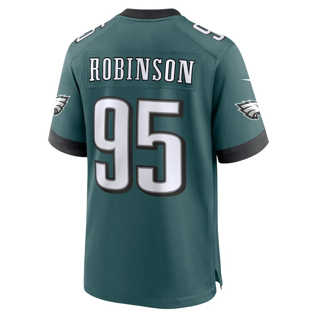 P.Eagles #95 Ty Robinson Midnight Green Team Game Stitched American Football Jerseys