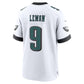 P.Eagles #9 Makai Lemon White Game Football Jersey
