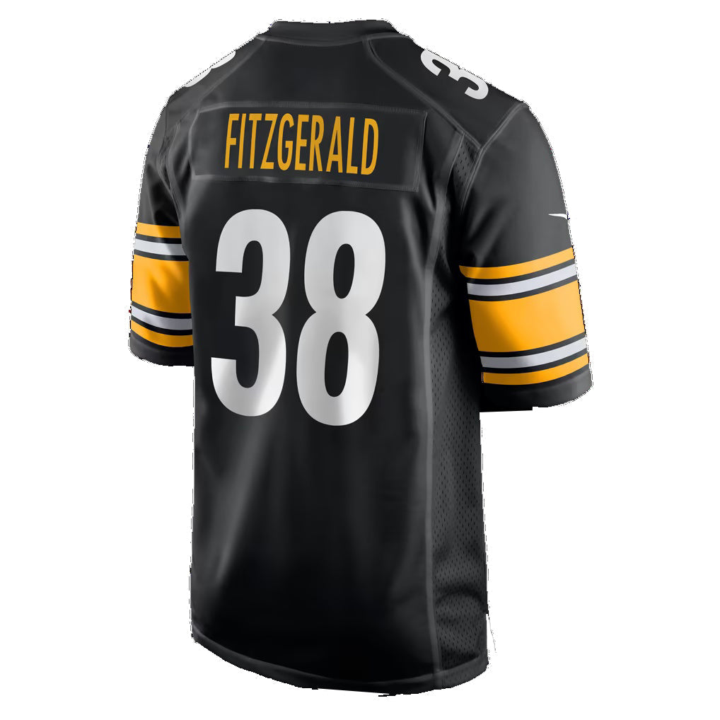 P.Steelers #38 Bishop Fitzgerald Black Team Game Football Jersey