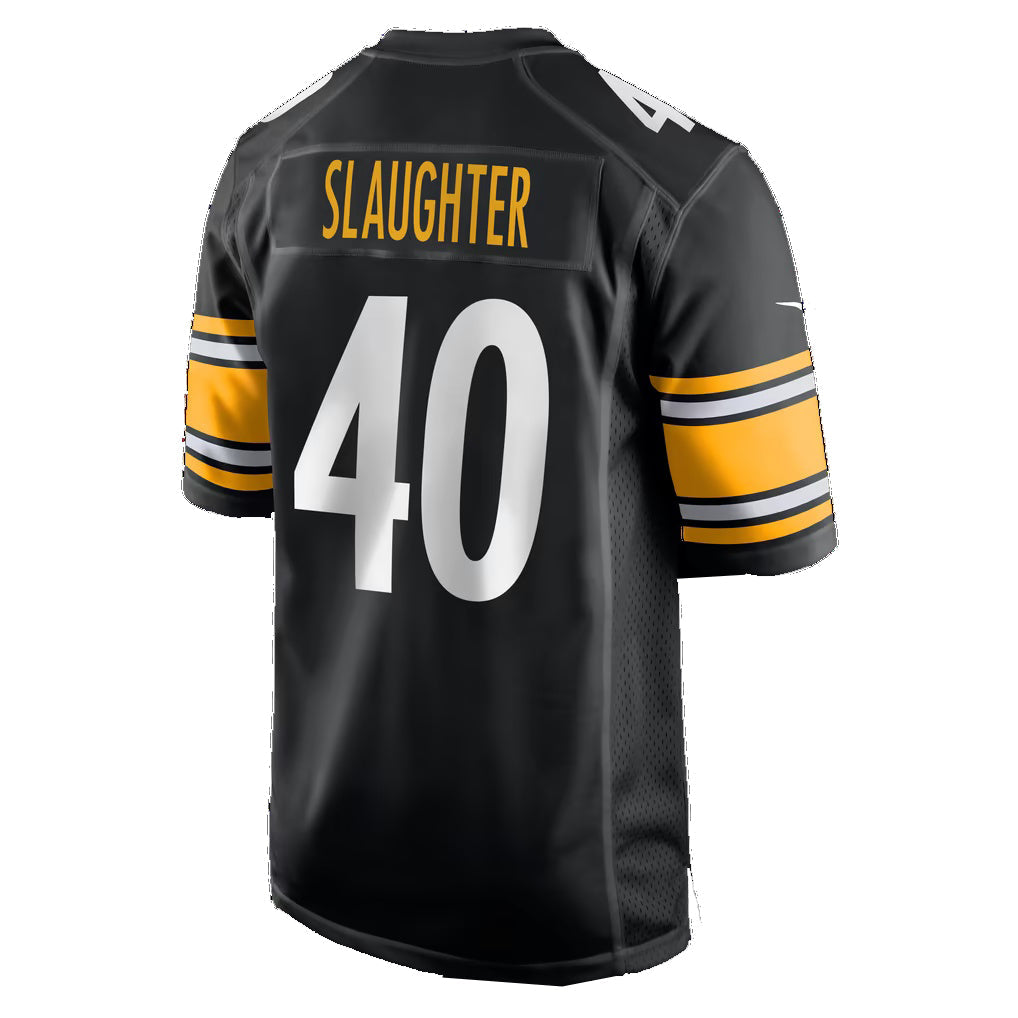 P.Steelers #40 Doneiko Slaughter Black Team Game Football Jersey