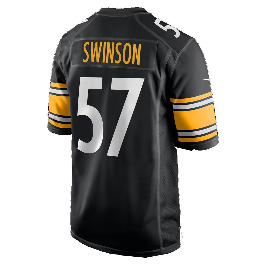 P.Steelers #57 Bradyn Swinson Black Team Game Football Jersey