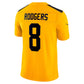 P.Steelers #8 Aaron Rodgers Gold Alternate Vapor F.U.S.E. Limited Stitched American Football Jerseys