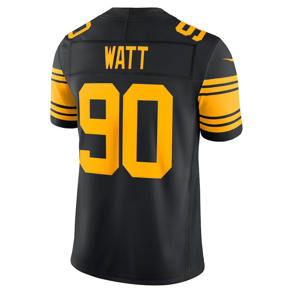 P.Steelers #90 T.J. Watt Black Alternate Vapor F.U.S.E. Stitched Limited Football Jersey