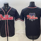 Philadelphia Phillies Team Big Logo 2026 Fashion Replica Black Out Stitched Baseball Jersey