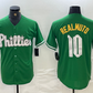 Philadelphia Phillies #10 JT Realmuto Kelly Green Cool Base Baseball Jersey
