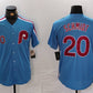 Philadelphia Phillies #20 Mike Schmidt Number Light Blue Cooperstown Cool Base Baseball Jersey