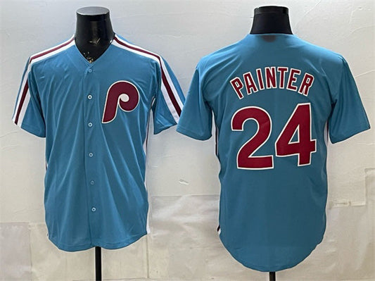 Philadelphia Phillies #24 Andrew Painter Blue Cool Base Stitched Baseball Jersey