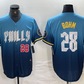 Philadelphia Phillies #28 Alec Bohm Blue 2024 City Player Number Cool Base Stitched Baseball Jersey