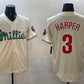 Philadelphia Phillies #3 Bryce Harper Cream Phanatic Limited Stitched Baseball Jersey