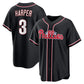 Philadelphia Phillies #3 Bryce Harper Fashion Black Out Stitched Baseball Jersey