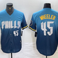 Philadelphia Phillies #45 Zack Wheeler Blue 2024 City Player Number Cool Base Stitched Baseball Jersey