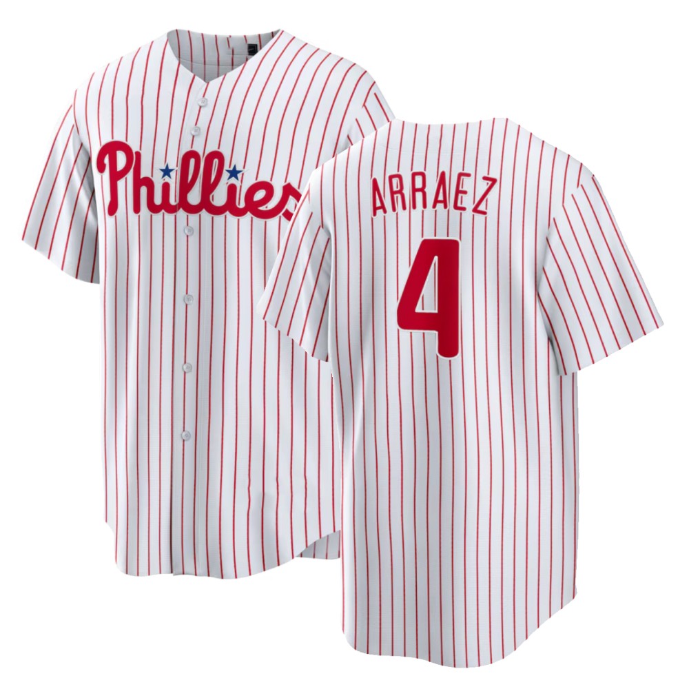 Philadelphia Phillies #4 Luis Arraez White Home Stitched Baseball Jersey