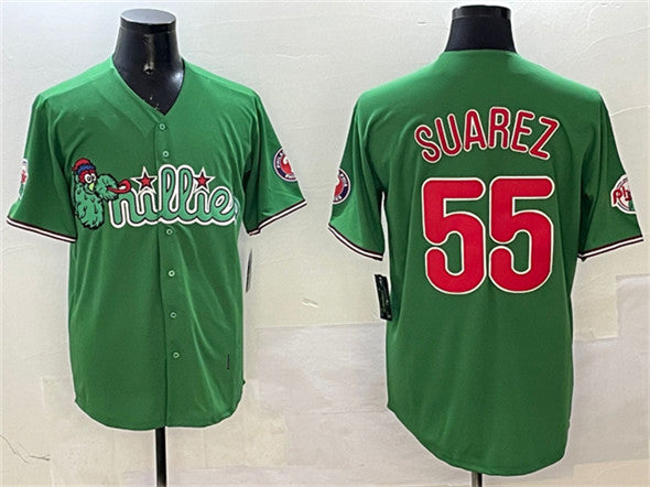 Philadelphia Phillies #55 Ranger Suárez Green Phanatic Limited Stitched Baseball Jersey