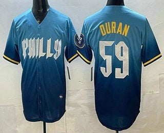 Philadelphia Phillies #59 Jhoan Duran Blue 2024 City Cool Base Stitched Baseball Jersey