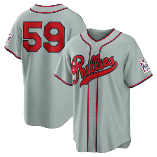 Philadelphia Phillies #59 Jhoan Duran Gray 2026 Field of Dreams Stadium Baseball Jersey