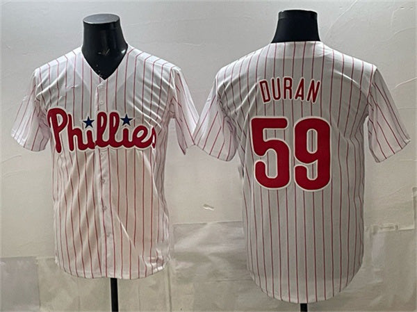 Philadelphia Phillies #59 Jhoan Durán White Cool Base Stitched Baseball Jersey
