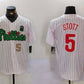Philadelphia Phillies #5 Bryson Stott White Green Cool Base Stitched Baseball Jersey