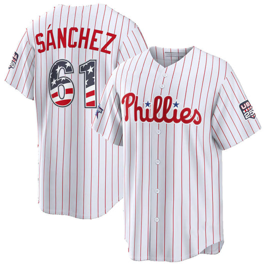 Philadelphia Phillies #61 Cristopher S¨¢nchez 2026 All-Star Edition Stars & Stripes White Stadium Baseball Jersey