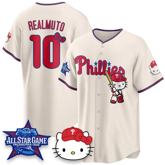 Philadelphia Phillies #10 J.T. Realmuto Cream Puhics Meow KT Vapor Limited V2 Stitched Jersey