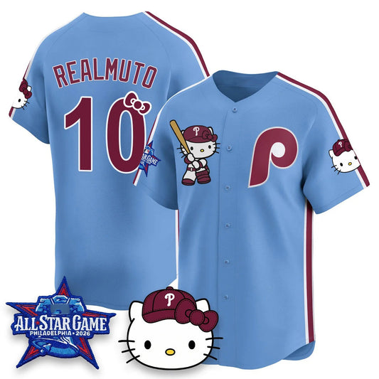Philadelphia Phillies #10 J.T. Realmuto Light Blue Puhics Meow KT Vapor Limited V2 Stitched Jersey