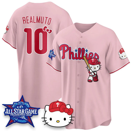 Philadelphia Phillies #10 J.T. Realmuto Pink Puhics Meow KT Vapor Limited V2 Stitched Jersey