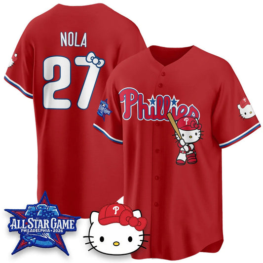 Philadelphia Phillies #27 Aaron Nola Red Puhics Meow KT Vapor Limited V2 Stitched Jersey
