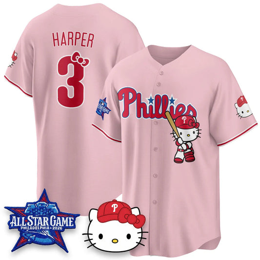 Philadelphia Phillies #3 Bryce Harper Pink Puhics Meow KT Vapor Limited V2 Stitched Jersey