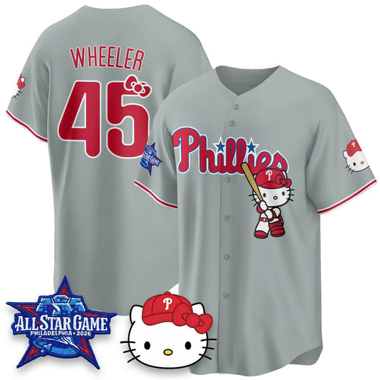 Philadelphia Phillies #45 Zack Wheeler Gray Puhics Meow KT Vapor Limited V2 Stitched Jersey