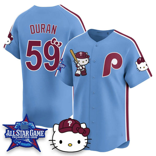 Philadelphia Phillies #59 Jhoan Duran Light Blue Puhics Meow KT Vapor Limited V2 Stitched Jersey