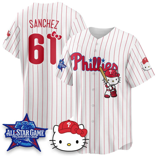 Philadelphia Phillies #61 Cristopher S¨¢nchez White Puhics Meow KT Vapor Limited V2 Stitched Jersey