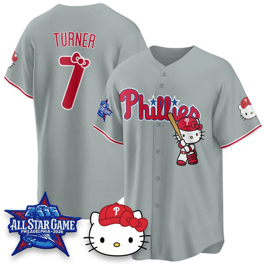 Philadelphia Phillies #7 Trea Turner Gray Puhics Meow KT Vapor Limited V2 Stitched Jersey