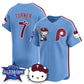 Philadelphia Phillies #7 Trea Turner Light Blue Puhics Meow KT Vapor Limited V2 Stitched Jersey