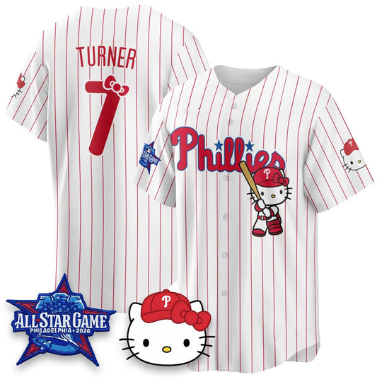 Philadelphia Phillies #7 Trea Turner White Puhics Meow KT Vapor Limited V2 Stitched Jersey