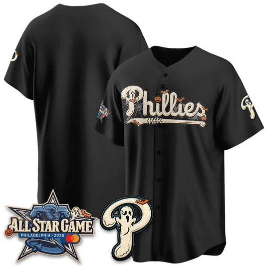 Philadelphia Phillies Black Puhics Halloween 2026 Vapor Limited Stitched Jersey