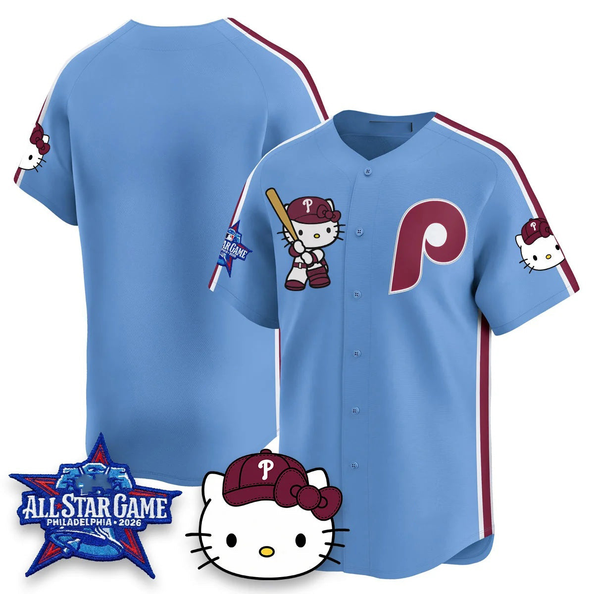 Philadelphia Phillies Light Blue Puhics Meow KT Vapor Limited V2 Stitched Jersey