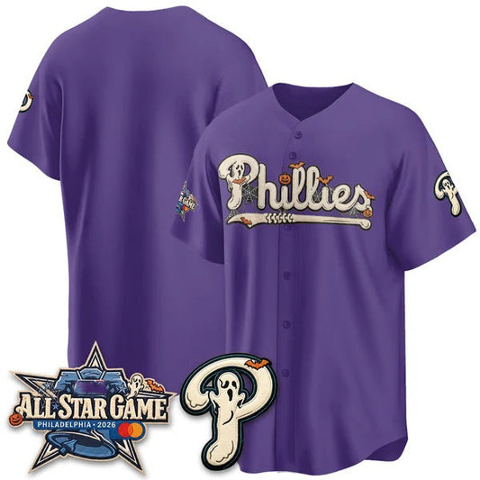 Philadelphia Phillies Purple Puhics Halloween 2026 Vapor Limited Stitched Jersey
