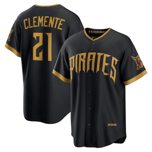 Pittsburgh Pirates #21 Roberto Clemente Black 2026 City Connect Stadium Stitched Baseball Jersey