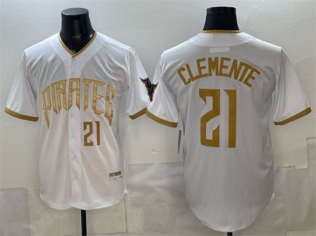 Pittsburgh Pirates #21 Roberto Clemente White 2026 City Connect Stadium Stitched Baseball Jersey